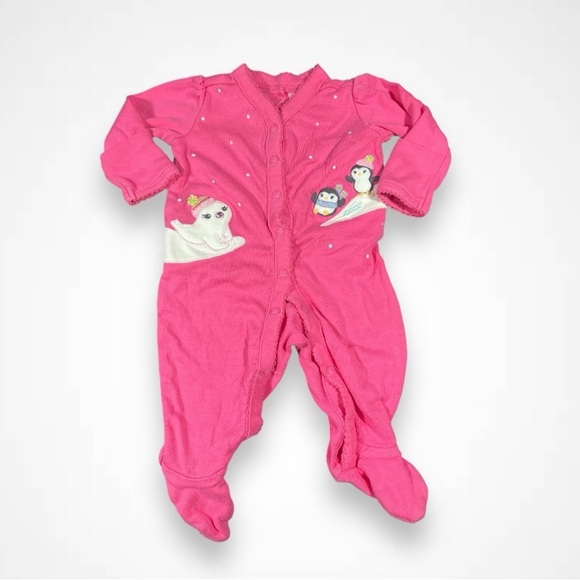 4/$20 Gymboree Pink Penguin Sleeper - Picture 1 of 5